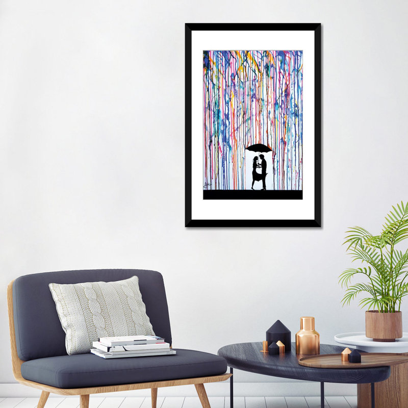 « touche » par marc allante, reproduction d’art sur toile, H 32 po x l 24 po x P 1 po, Papier avec cadre noir, Blanc