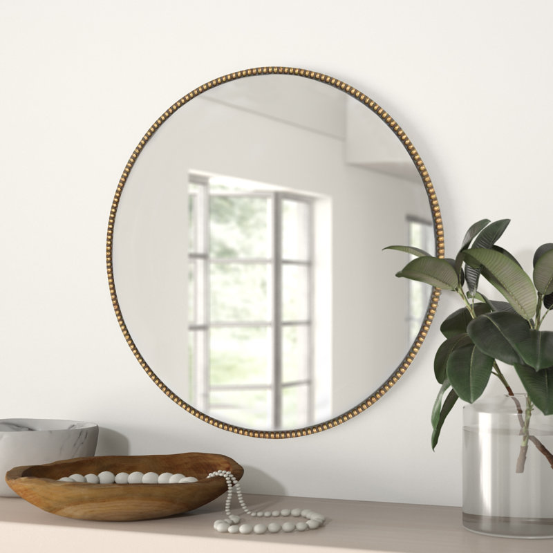 Miroir d'appoint moderne et contemporain, 23,62 po x 23,62 po, Or