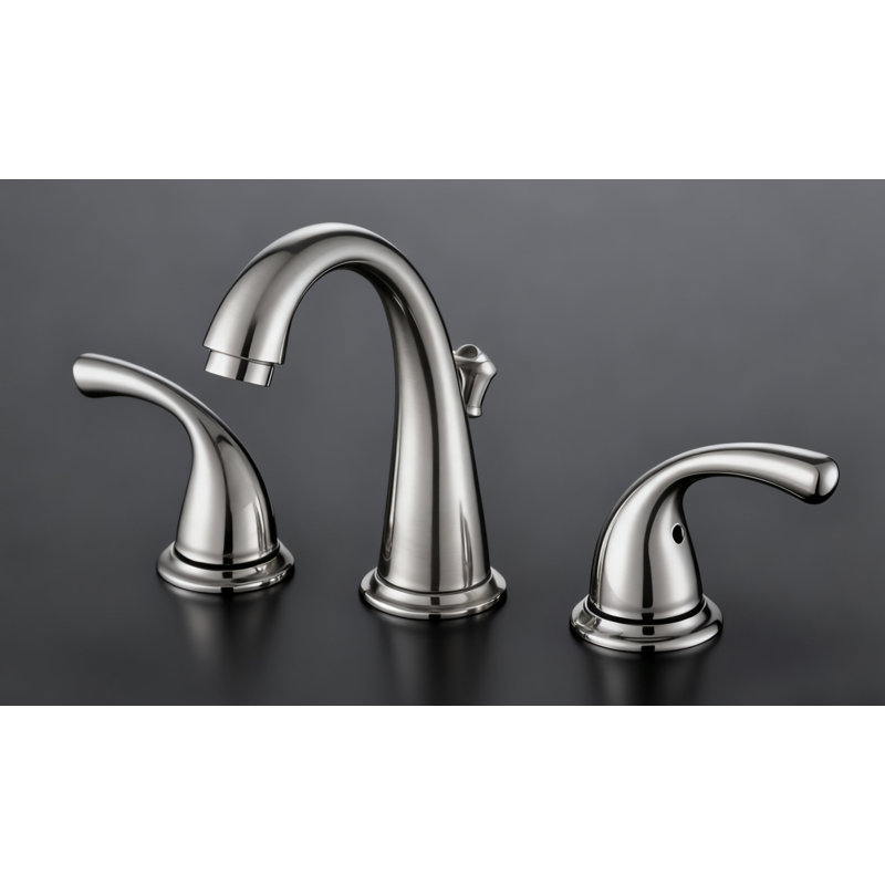 Luna Collection Two-Handle 6" to 10" Widespread Lavatory Bathroom Faucet with Drain Assembly - Brushed Nickel, Brushed Nickel
