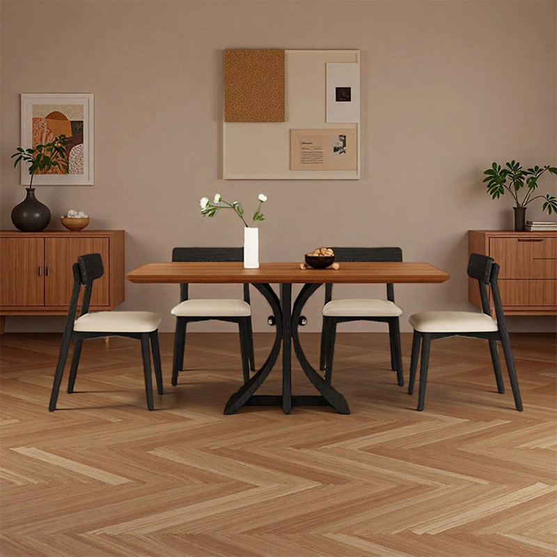 Ensemble de table de salle à manger simple et haut de gamme, 29.52" H x 70.86" W x 31.49" D, 5 Pieces: Table, 4 Chairs