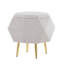 Repose-pieds Diamond en métal doré et tissu gris clair avec rangement -970723913