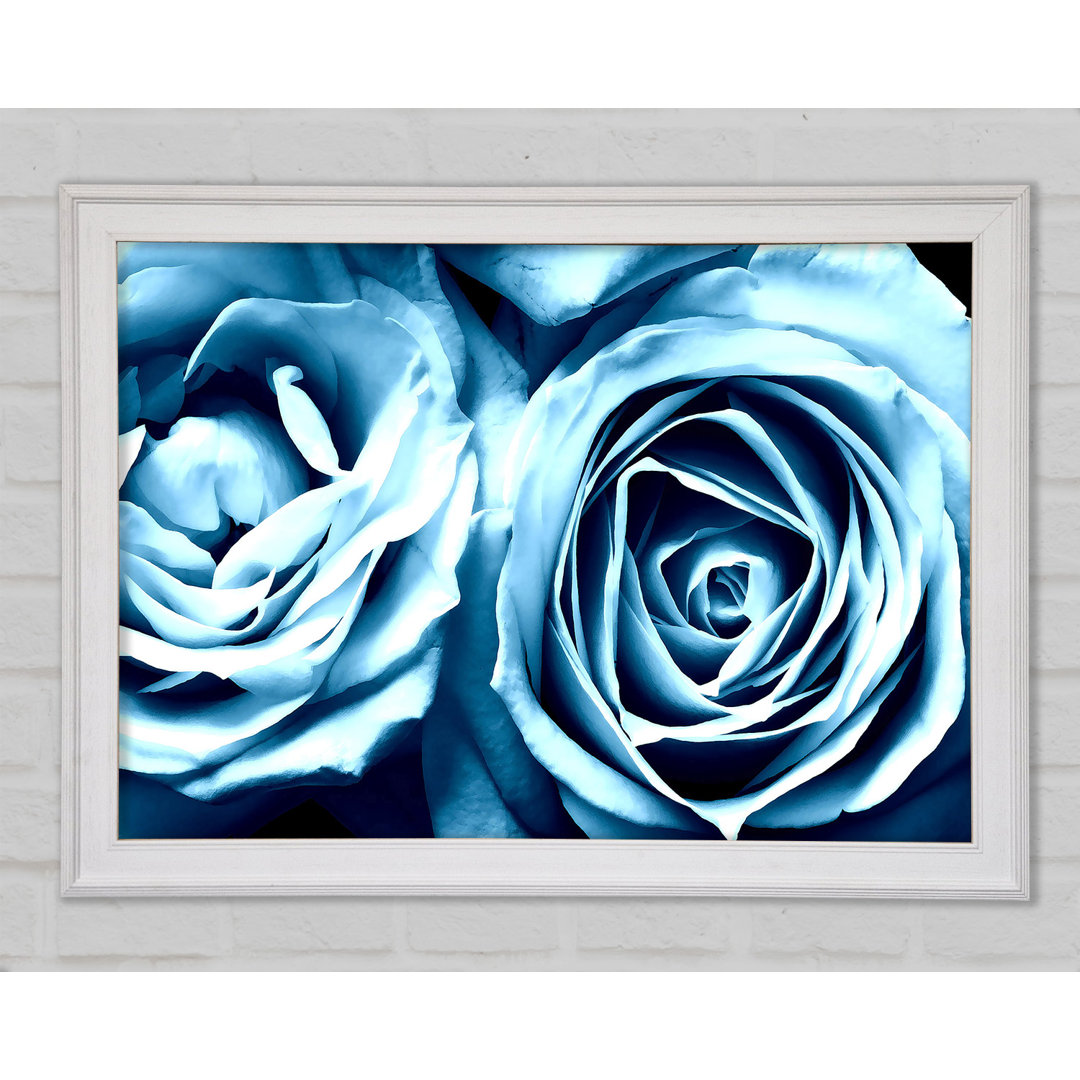 Gerahmtes Leinwandbild Twin Blue Roses