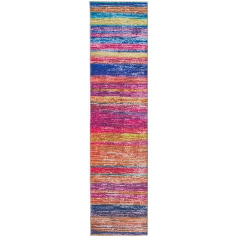Ikhasa Chenille Abstract Indoor Rug, Runner 2'6" x 10'