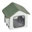 Elevated Heated Cat House Outdoor Kitty Shelter with Heated Pad Green (S)