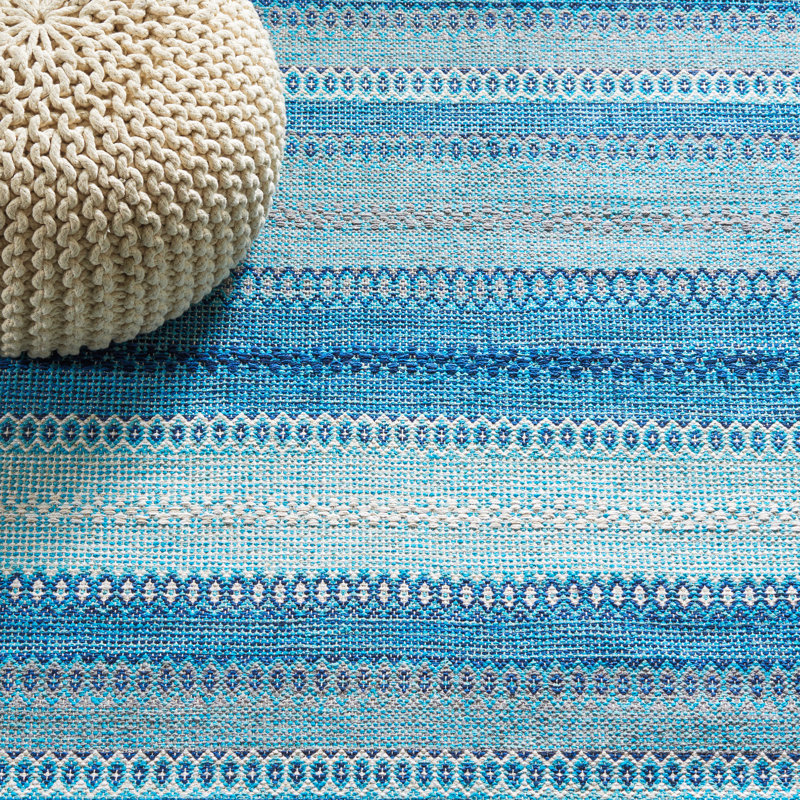 Montauk Flat Weave Cotton Striped Rug, Rectangle 3' x 5'
