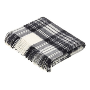 Jeté tartan en laine d'agneau tartan gris Tartan