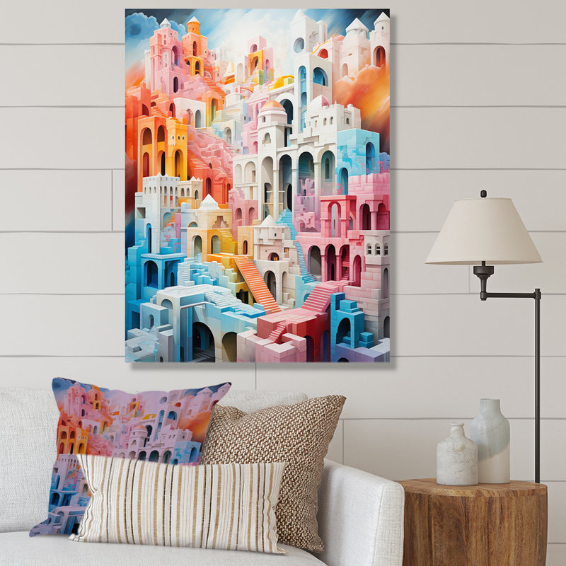 Minimalisme des forteresses II sur toile, H 40 po x l 30 po x P 1,5 po, Toile tendue