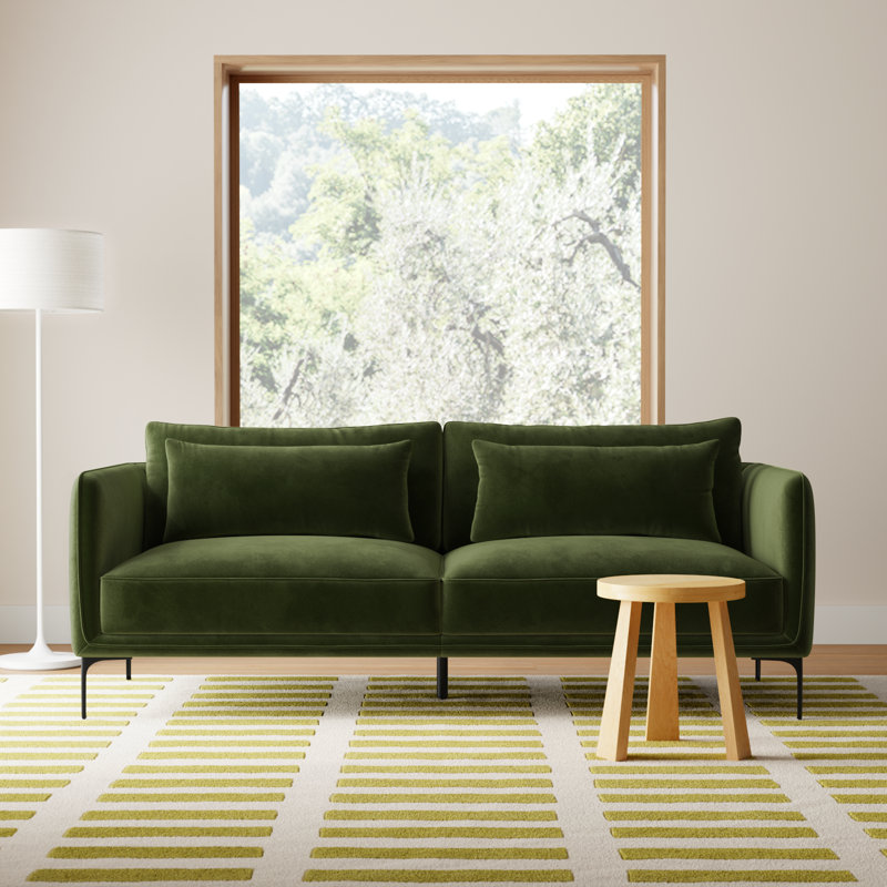 Rae Upholstered 84'' Sofa, Military Green
