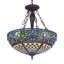 Luminaire suspendu de plafond Chonoe Lighting - H 23,15 po Tiffany 3 lumières avec abat-jour 20 po