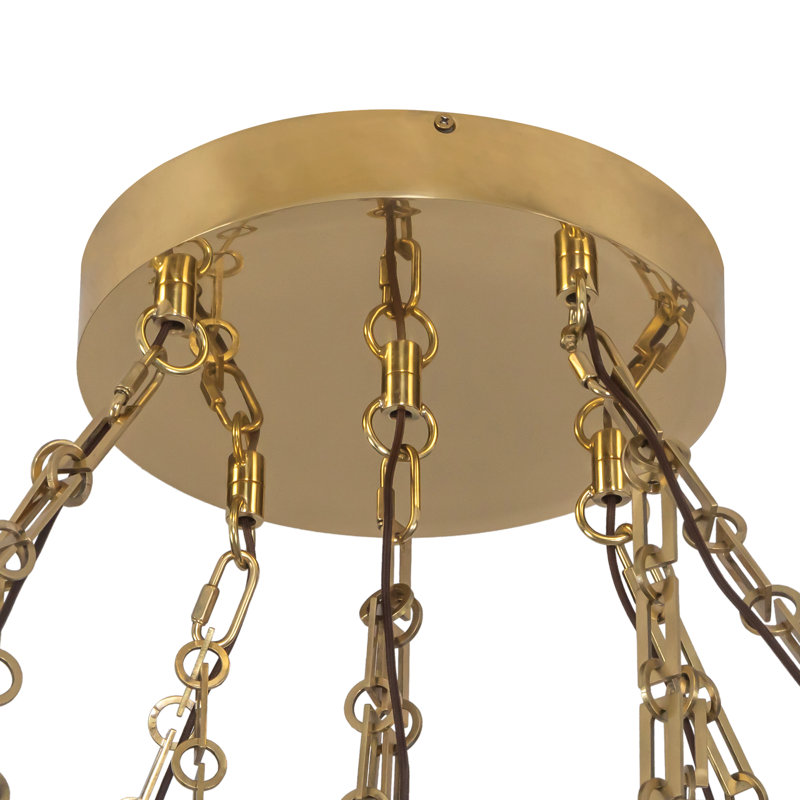 Mineral 5-Light Brass dimmable LED Chandelier, Brass, Alabaster
