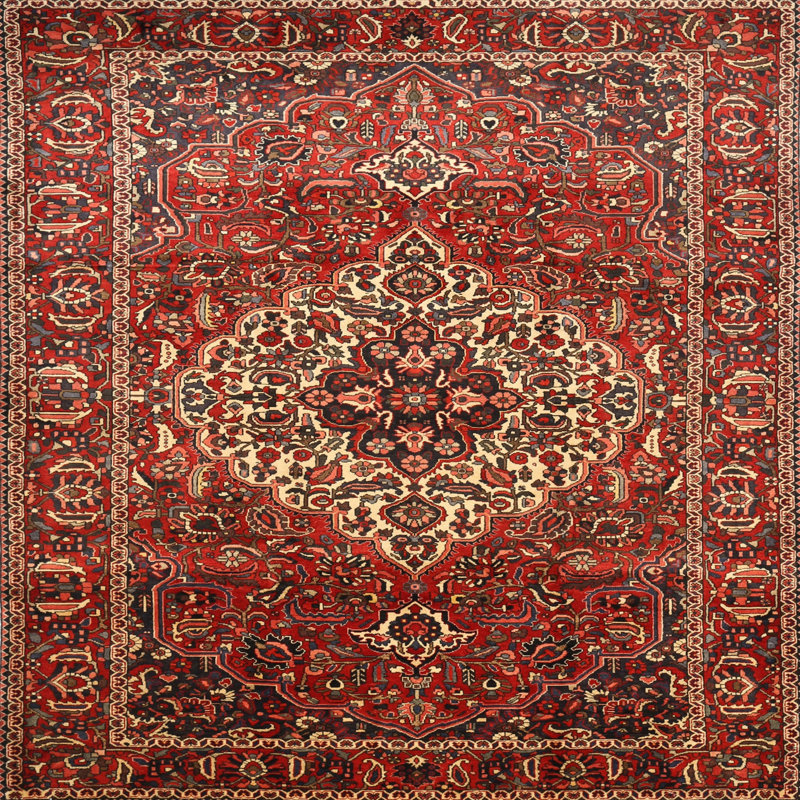 Tapis traditionnel gris / noir / beige Chartreuse, Rond 4 pi