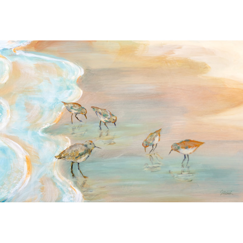 «Filza Back Bay Sandpipers On Canvas» par Sue Schlabach, reproduction, H 8 po x l 12 po