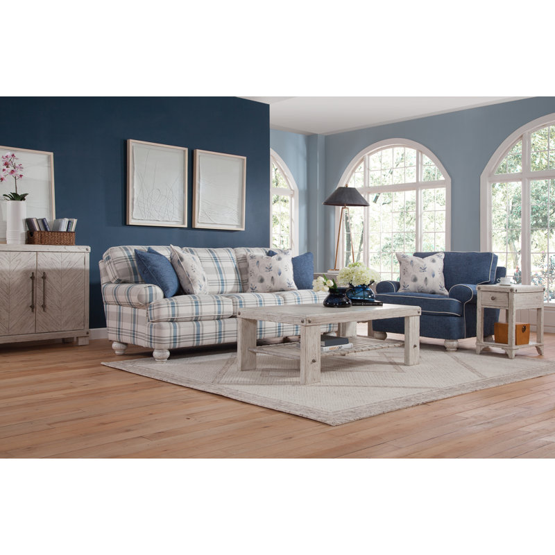 Artisan Landing Upholstered 86'' Sofa, Sandalwood, White Sugar Performance; 0863-91
