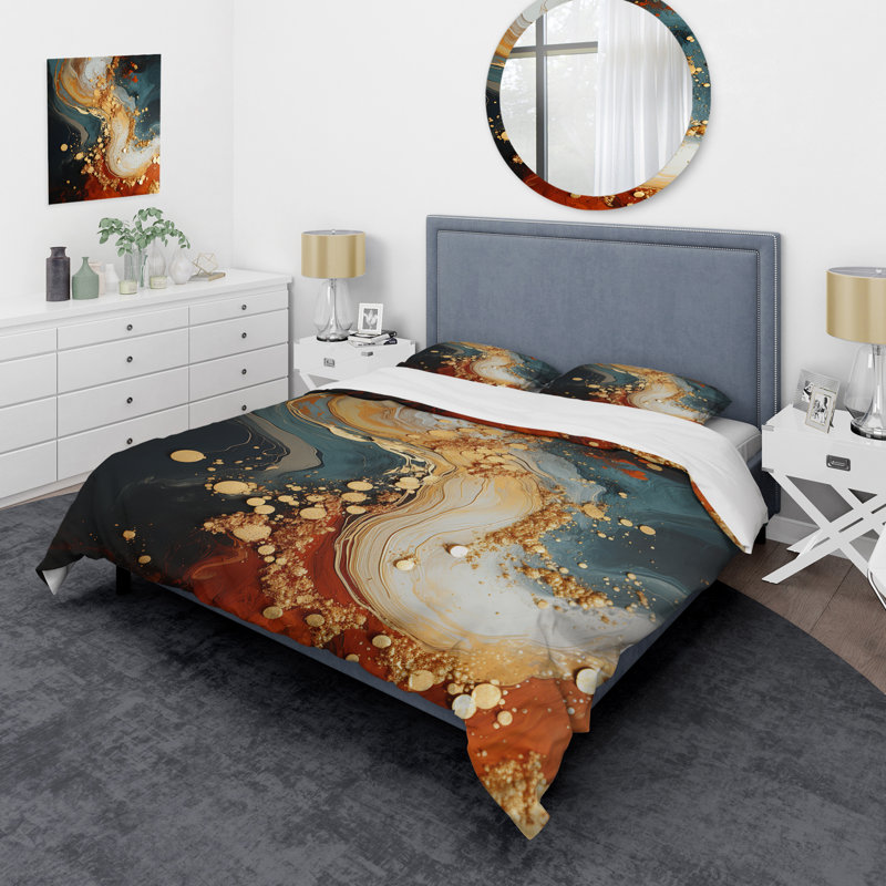 Ensemble de housse de couette White White, Housse de couette pour grand lit et 2 taies décor