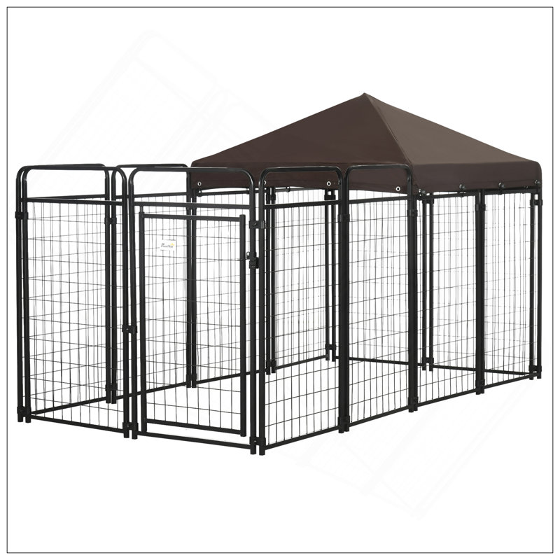 Niche pour chien spacieuse avec toit ombragé pour chiens de grande et moyenne taille, durable et sécuritaire