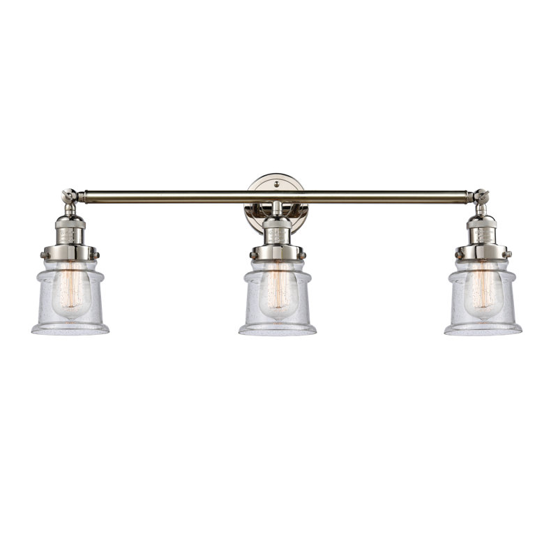 Éclairage pour meuble-lavabo à 3 lumières à intensité variable Alvi, Grainé, Nickel poli