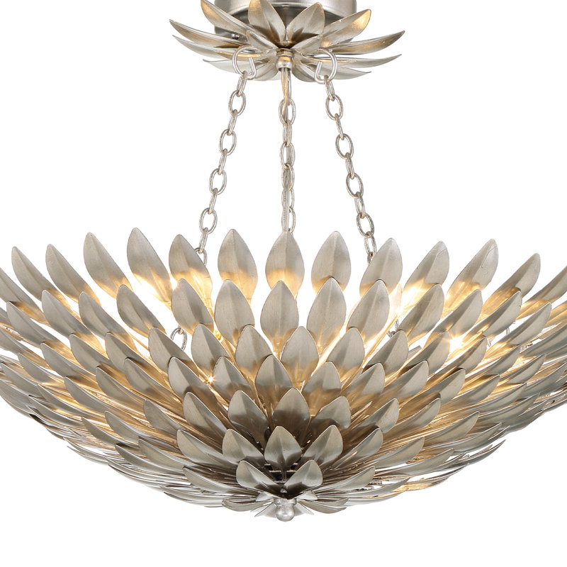 Margo Semi Flush Mount, Silver, 6 Lights, 6'H x 24.5"W 24.5"D