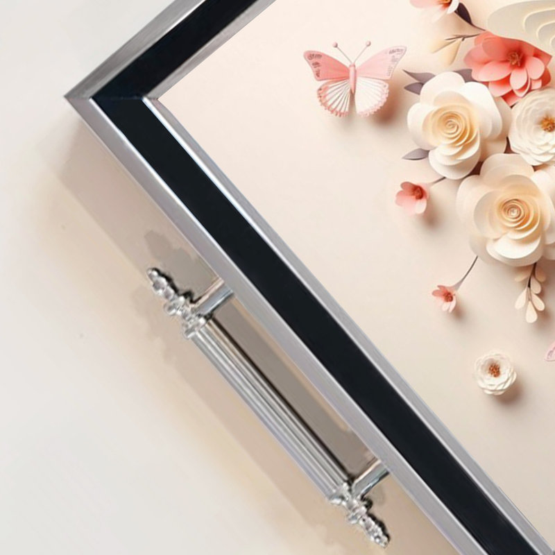 Elegant Glass Tray, 19.7 x 11.4 x 1.4 inches | 100% Durable Glass Construction | Easy to Clean with Damp Cloth | Ideal for Serving, Decorative Display, and Organizing | Stylish Addition to Home Décor