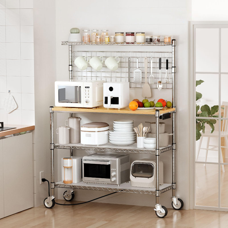 Chariot de cuisine 36 pouces, Neutre / chrome