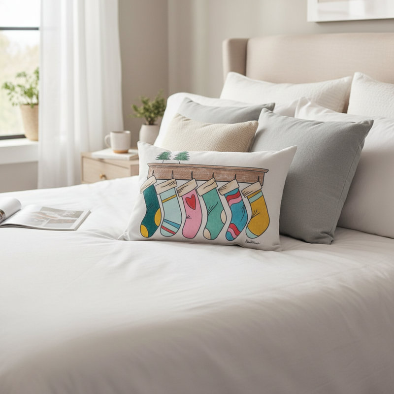Coussin décoratif rectangulaire en polyester 18 po x 13 po Manual Woodworkers & Weavers