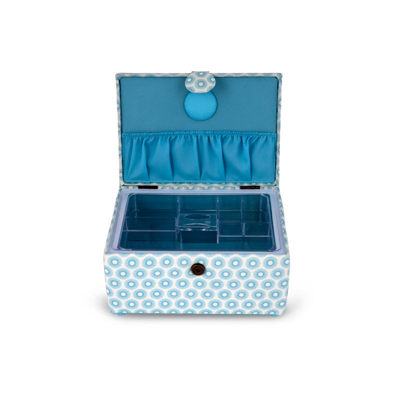 Dritz Small Sewing Basket, Retro Blue