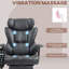 Fauteuil ergonomique réglable avec 3 niveaux de chaleur lombaire, massage par vibration, repose-pieds, microfibre, noir, pour les vibrations prolongées, la chaleur, le soutien et les utilisateurs lourds