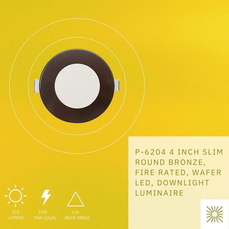 Perle mince ronde 4 "en bronze 12W 925 lumens 5CCT Perlglow, Bronze