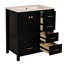 30'' Bathroom Vanity with Ceramic Sink Combo,Freestanding Vanity Set with 4 Drawers& Soft Closing Doors, Black