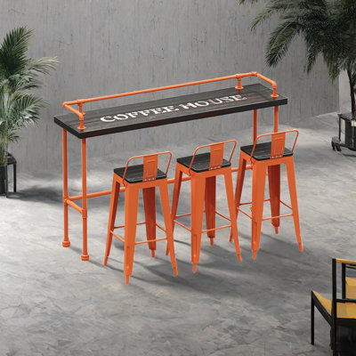 Karez Solid Wood Top Trestle Dining Set