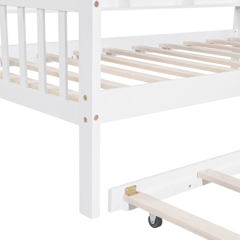 Lit simple blanc avec lit gigogne et tablette, coffre-fort confortable pour la durabilité du cadre, peu encombrant