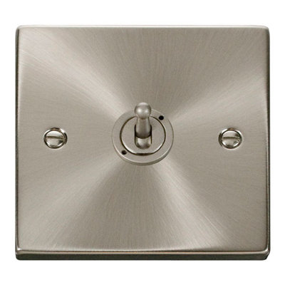 Satin / Brushed Chrome Intermediate 10AX Toggle Light Switch