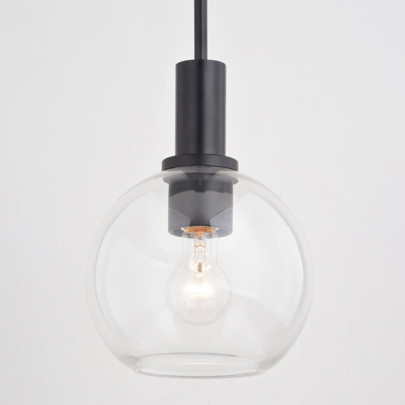 Luminaire suspendu simple noir mat à 1 lumière Marshall