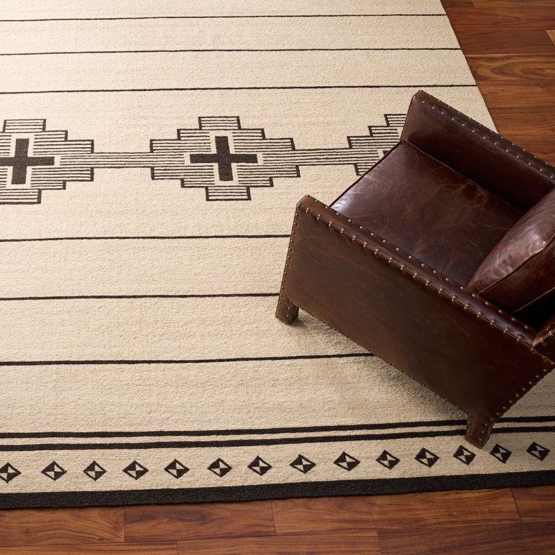 Standing Crosses Flatweave 80% Wool; 20% Cotton Geometric Shapes Rug, 10'-0" X 14'-0" Rectangle