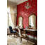 Papier peint floral avec décoration murale oiseaux rouges