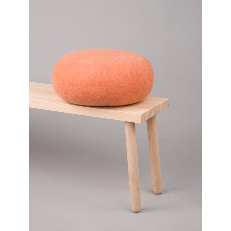48cm Wide Round Solid Colour Pouffe Ottoman, Salmon
