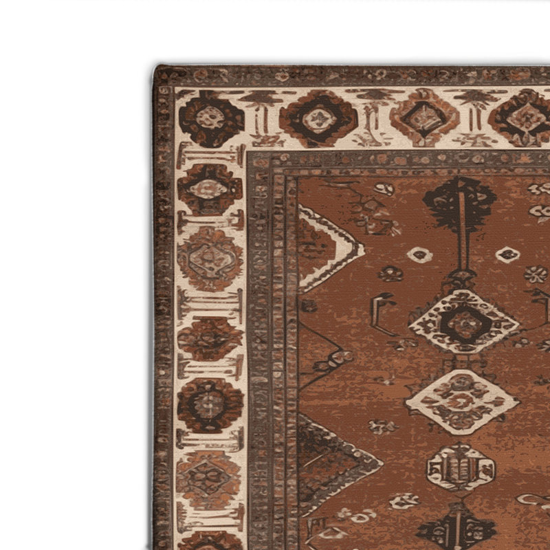 Tapis d'intérieur et d'extérieur brun Persian, Rectangulaire 2 pi x 3 pi