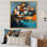 Reproduction d'art sur toile orange et bleu «The Serenity Of Village Views II»
