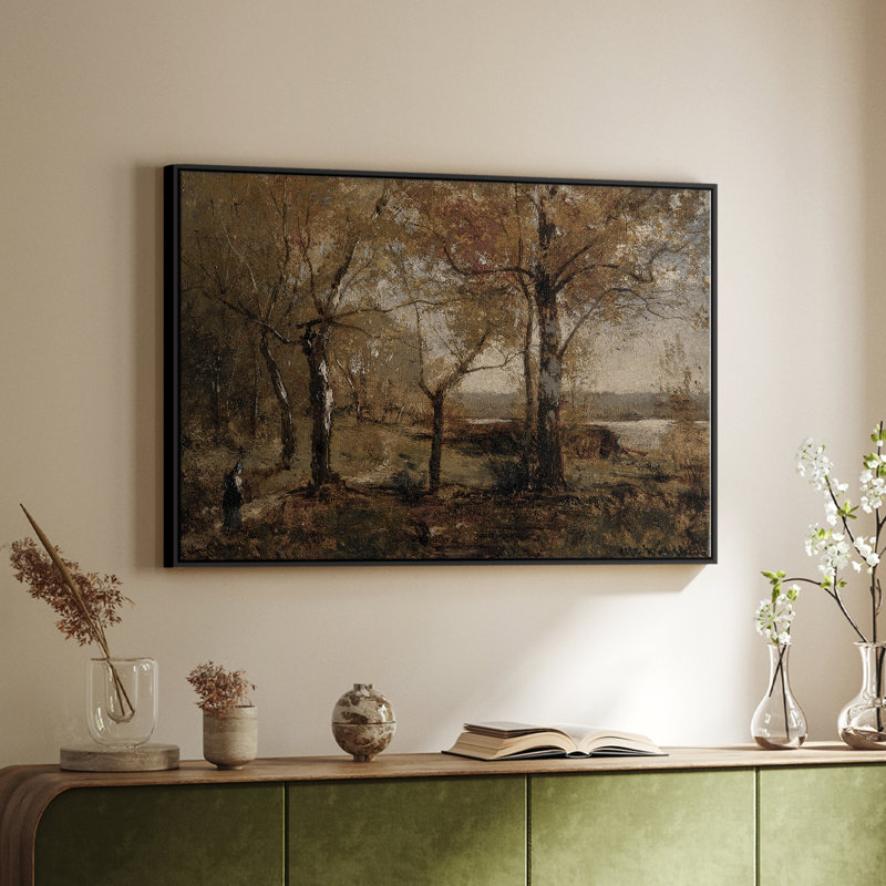 «Vintage Landscape - dxcvii» sur toile, H 17 po x l 25 po x P 2 po, Toile avec cadre flottant noir