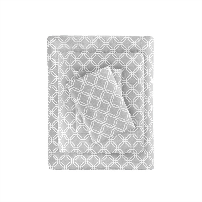 Ensemble de draps en flanelle Gracie Mills Paradise, Ensemble de draps pour lit très grand avec un dra