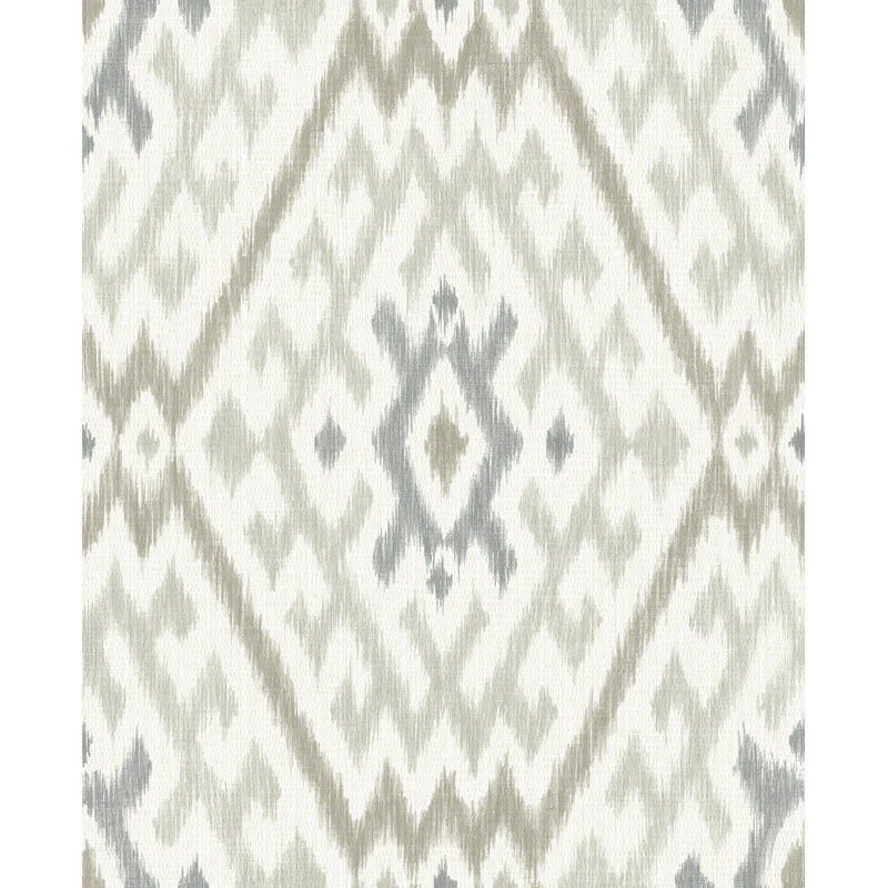 Papier peint Solola Chartreuse Ikat, Gris