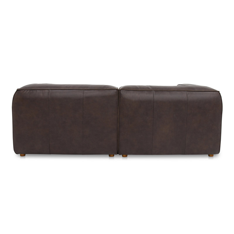 Foley 3 - Genuine Leather Modular Sectional, Espresso Brown Top Grain Leather