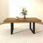 Table de salle à manger extensible à effet de bois vieilli noir et brun pour 6 à 10 personnes | Panneau de particules rempli de mousse-1623096223-1623096222