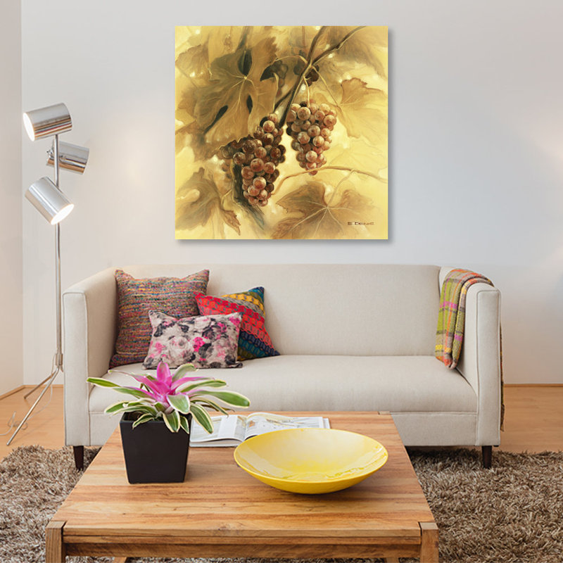 « raisins iii », reproduction sur toile, H 12 po x l 12 po x P 0,75 po, Pas de tapis, Toile tendue