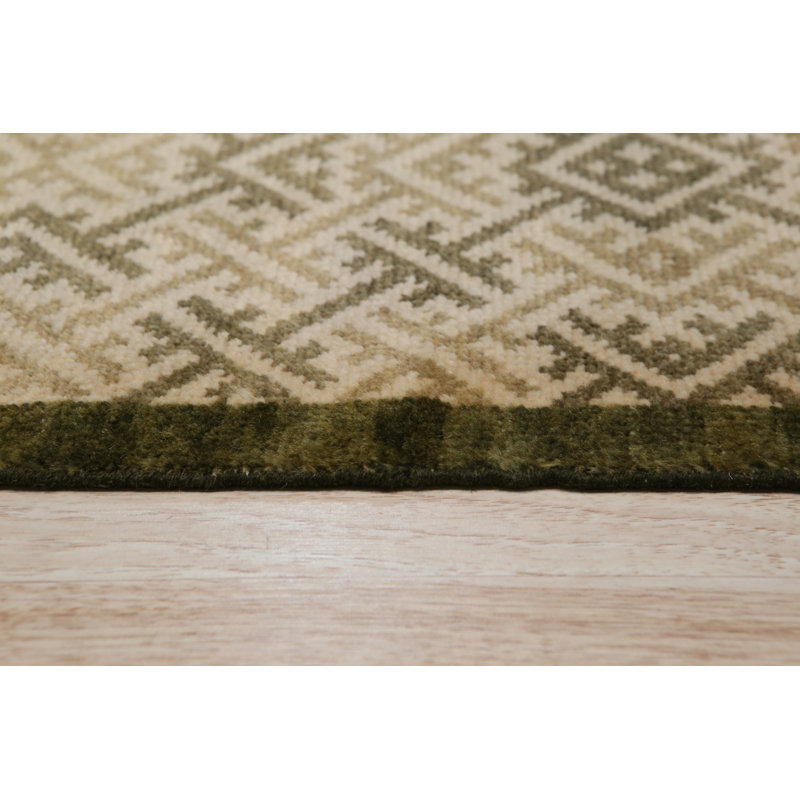 Tapis noir sophistiqué en laine noué à la main de style transitionnel Nadia, Rectangle 9 pi x 12 pi