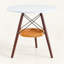 Table de salle à manger ronde moderne en bois massif de 80 cm (31,5 po), couleur noyer, avec rangement-1822678994