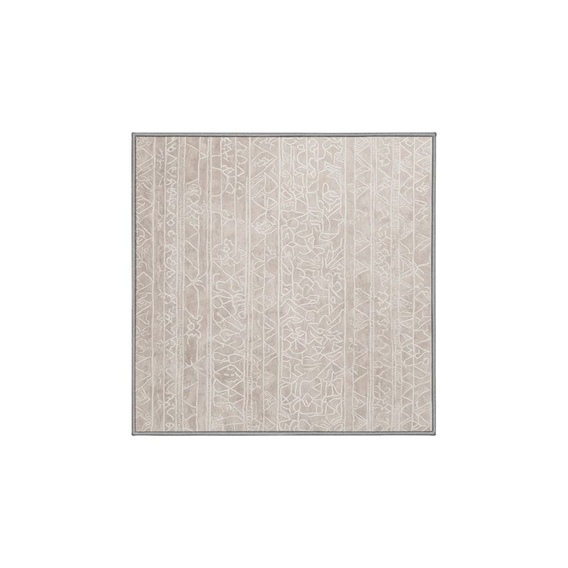 Machine Washable Gray Area Rug, Square 7'