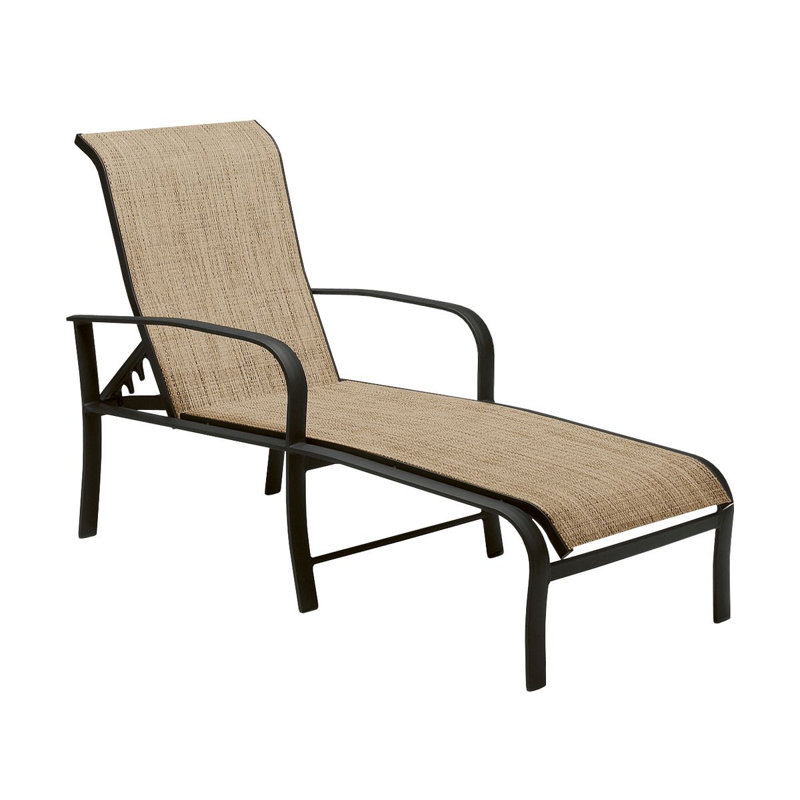 Fremont Outdoor Chaise Lounge, Pewter, Chestnut Brown
