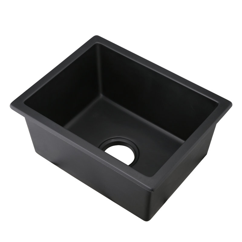 Évier de cuisine en quartz de 13,7 po x 17,22 po - Résistant à la chaleur et aux égratignures Facile à nettoyer avec grille de fond