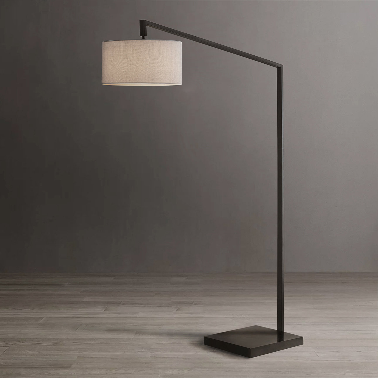 Stretch 87" Linen Chairside Lamp, Cashmere Gray