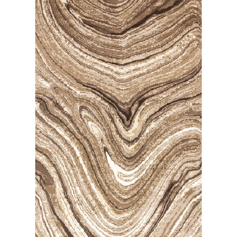 Fresno Modern Abstract Brown Area Rug, Rectangle 7'9" x 10'6"